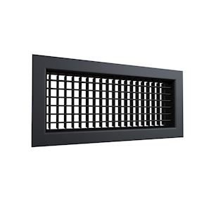  Grille double déflexion 400x150 Noir mat - 400x400px